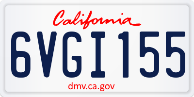 CA license plate 6VGI155