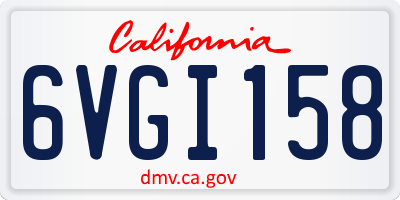 CA license plate 6VGI158