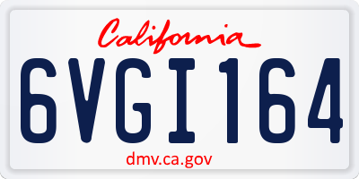 CA license plate 6VGI164