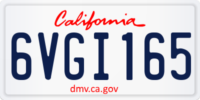 CA license plate 6VGI165