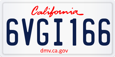 CA license plate 6VGI166