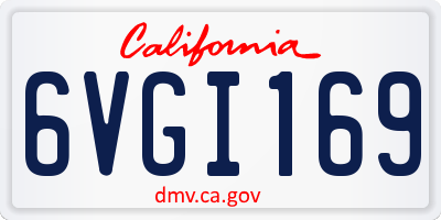 CA license plate 6VGI169