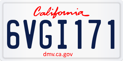 CA license plate 6VGI171