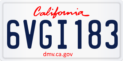 CA license plate 6VGI183