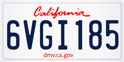 CA license plate 6VGI185