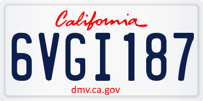 CA license plate 6VGI187