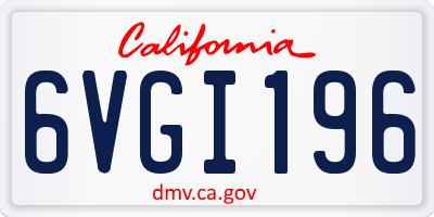 CA license plate 6VGI196