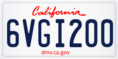 CA license plate 6VGI200