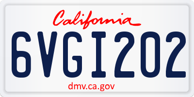 CA license plate 6VGI202