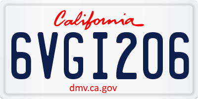 CA license plate 6VGI206
