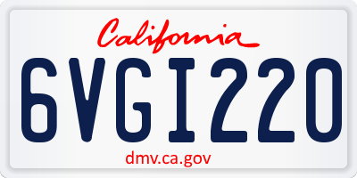 CA license plate 6VGI220