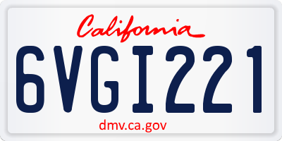 CA license plate 6VGI221