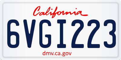 CA license plate 6VGI223