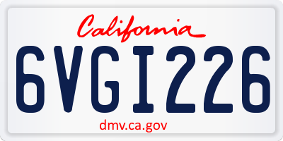 CA license plate 6VGI226