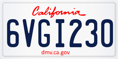 CA license plate 6VGI230