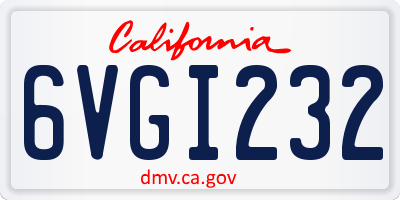 CA license plate 6VGI232