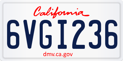 CA license plate 6VGI236