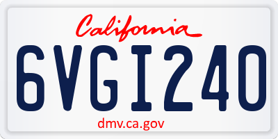 CA license plate 6VGI240