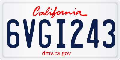 CA license plate 6VGI243
