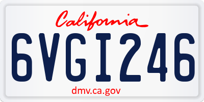 CA license plate 6VGI246