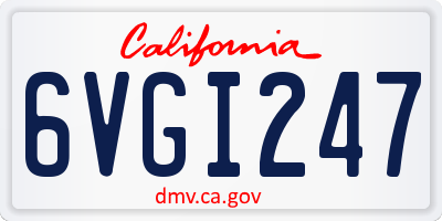 CA license plate 6VGI247