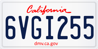 CA license plate 6VGI255