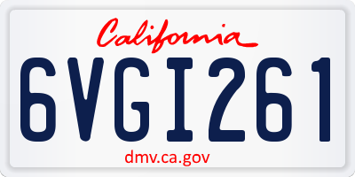 CA license plate 6VGI261