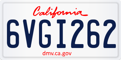 CA license plate 6VGI262