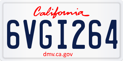 CA license plate 6VGI264