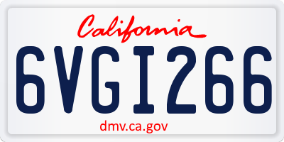 CA license plate 6VGI266