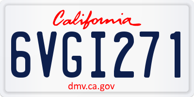 CA license plate 6VGI271