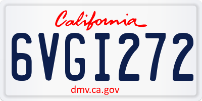 CA license plate 6VGI272