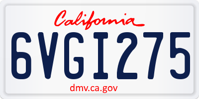 CA license plate 6VGI275
