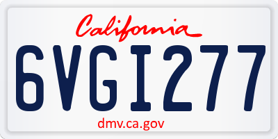 CA license plate 6VGI277