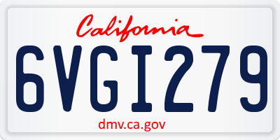 CA license plate 6VGI279