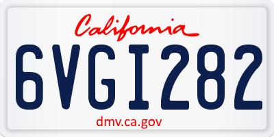 CA license plate 6VGI282
