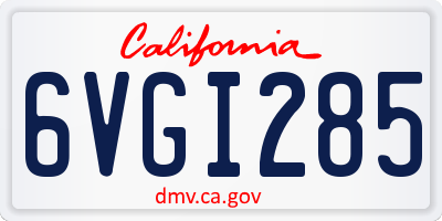 CA license plate 6VGI285