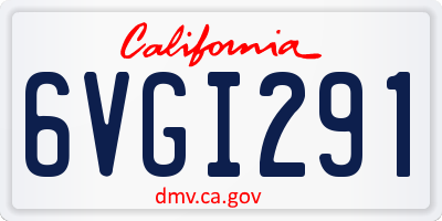 CA license plate 6VGI291