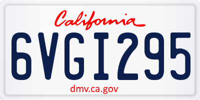 CA license plate 6VGI295