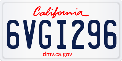 CA license plate 6VGI296