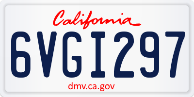 CA license plate 6VGI297