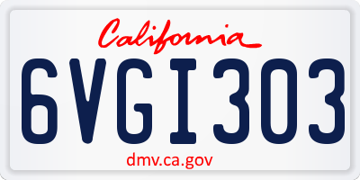 CA license plate 6VGI303