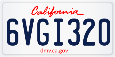 CA license plate 6VGI320