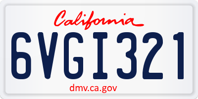 CA license plate 6VGI321