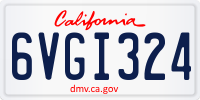 CA license plate 6VGI324