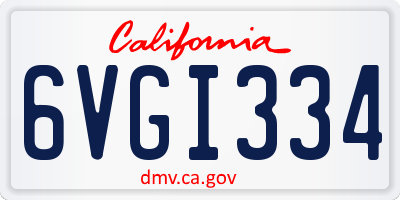 CA license plate 6VGI334
