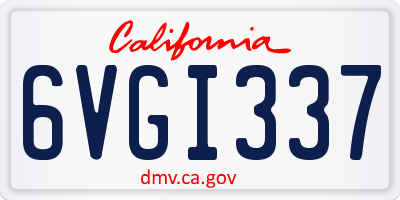 CA license plate 6VGI337