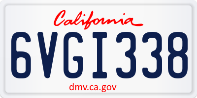 CA license plate 6VGI338