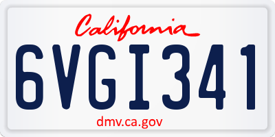CA license plate 6VGI341