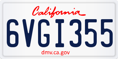 CA license plate 6VGI355